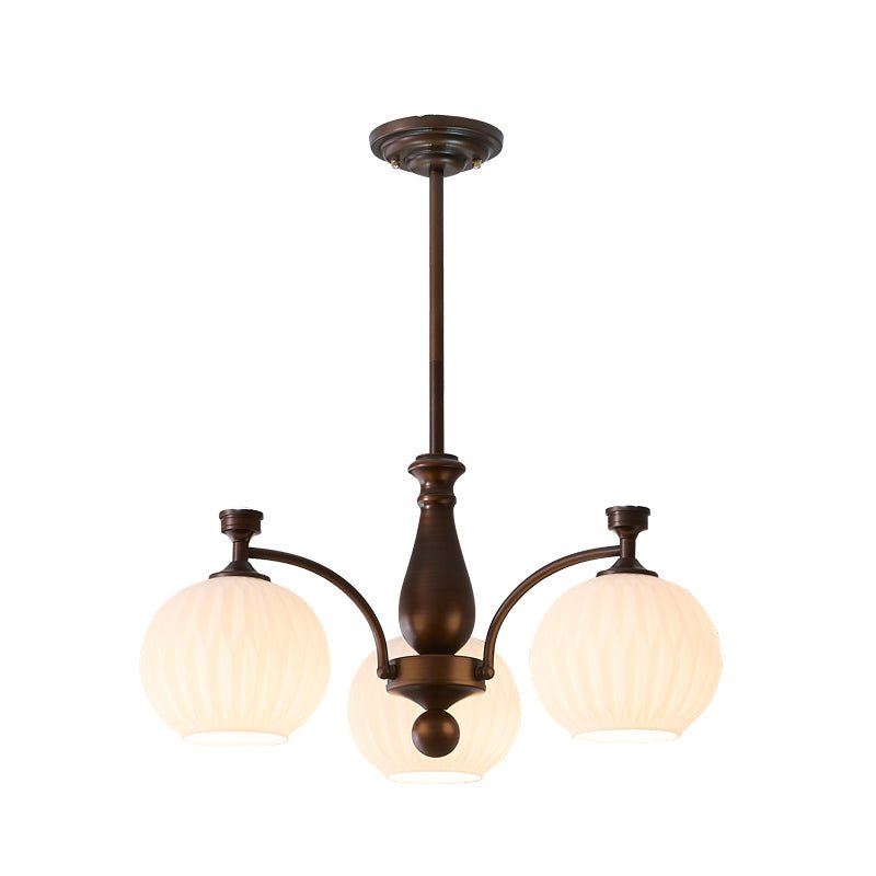 Hespera Orb Chandelier – Modern Glass & Bronze Pendant Light