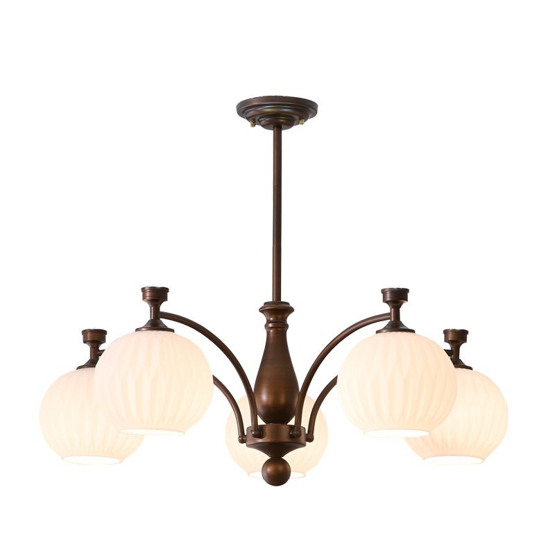 Hespera Orb Chandelier – Modern Glass & Bronze Pendant Light