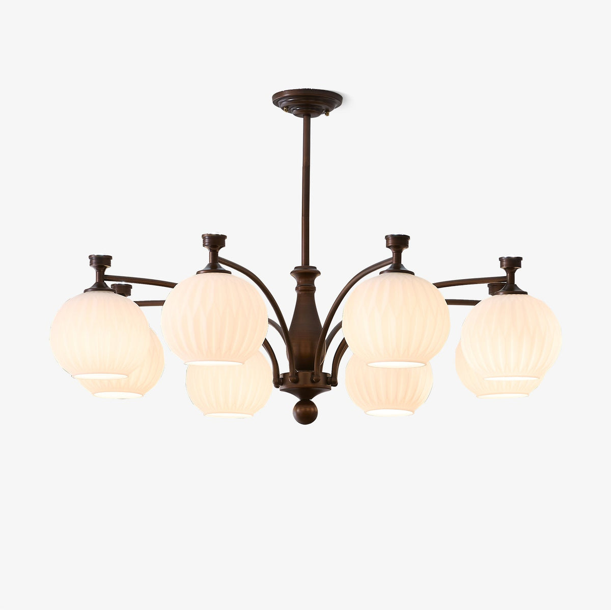 Hespera Orb Chandelier – Modern Glass & Bronze Pendant Light