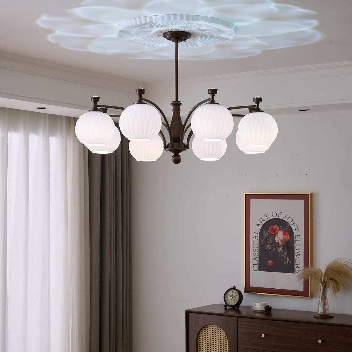 Hespera Orb Chandelier – Modern Glass & Bronze Pendant Light