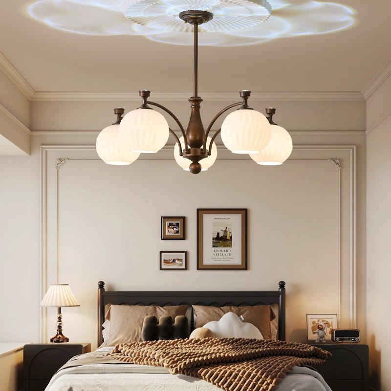 Hespera Orb Chandelier – Modern Glass & Bronze Pendant Light