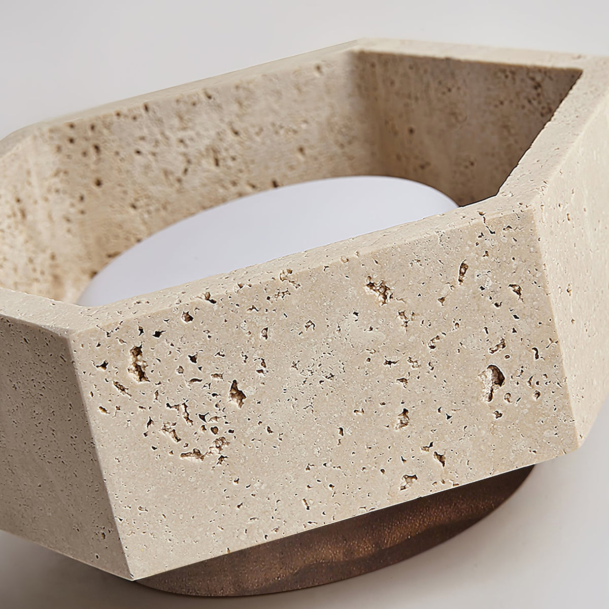 Hexa Core Travertine Ceiling Light – Modern Flush Mount for Living Spaces