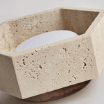 Hexa Core Travertine Ceiling Light – Modern Flush Mount for Living Spaces