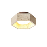 Hexa Core Travertine Ceiling Light – Modern Flush Mount for Living Spaces