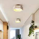 Hexa Core Travertine Ceiling Light – Modern Flush Mount for Living Spaces