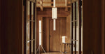 Hexagonal Glass Pendant Light with Integrated LED, Modern Minimalist Ceiling Lamp