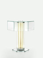 Hexagonal Glass Table Lamp with Integrated LED – Modern Minimalist Desk Lamp
