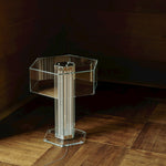 Hexagonal Glass Table Lamp with Integrated LED – Modern Minimalist Desk Lamp