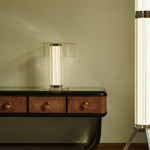 Hexagonal Glass Table Lamp with Integrated LED – Modern Minimalist Desk Lamp