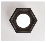 Hexarion Hexagonal Black Travertine Ceiling Light with Gold Interior
