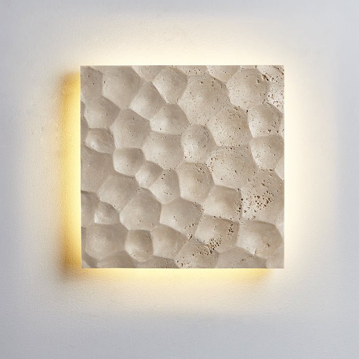 Hive Hexagonal Travertine Wall Sconce for Modern Interiors