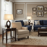 Hollow Oval Ceramic Table Lamp with Fabric Shade