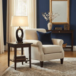 Hollow Oval Ceramic Table Lamp with Fabric Shade