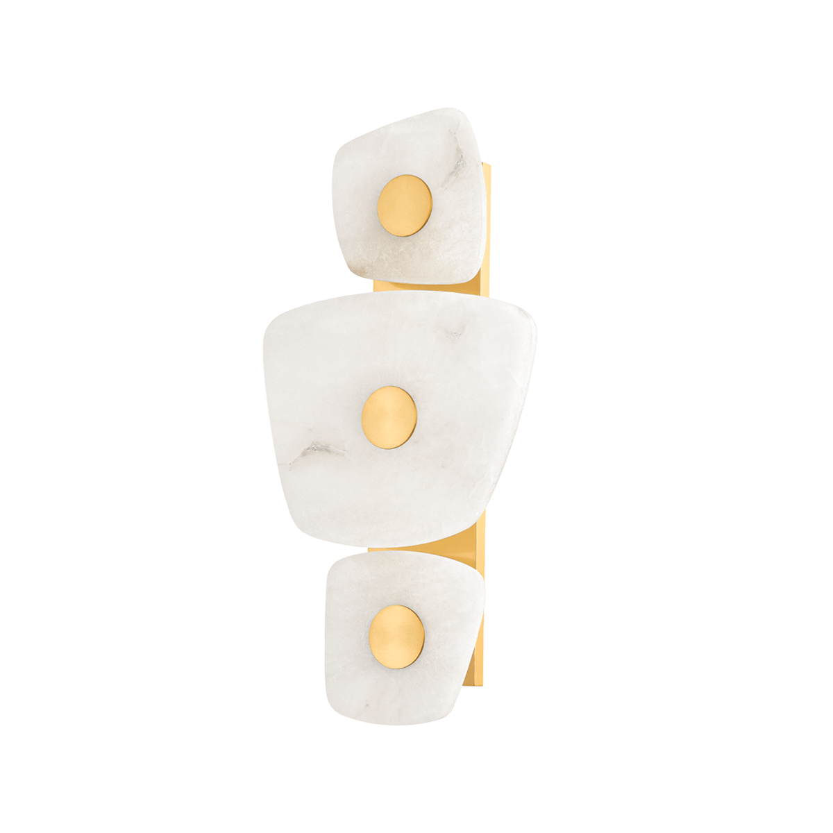 Holmdel Alabaster Wall Sconce in Aged Brass | Modern LED Wall Light
