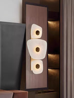 Holmdel Alabaster Wall Sconce in Aged Brass | Modern LED Wall Light