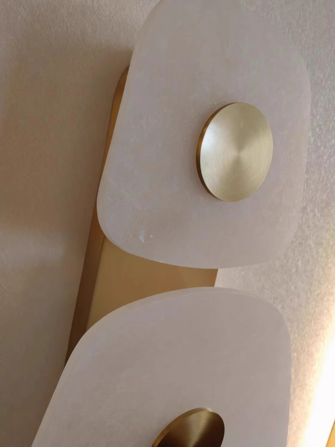 Holmdel Alabaster Wall Sconce in Aged Brass | Modern LED Wall Light