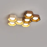 Honeycomb Travertine Ceiling Light – Natural Stone Flush Mount