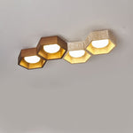 Honeycomb Travertine Ceiling Light – Natural Stone Flush Mount