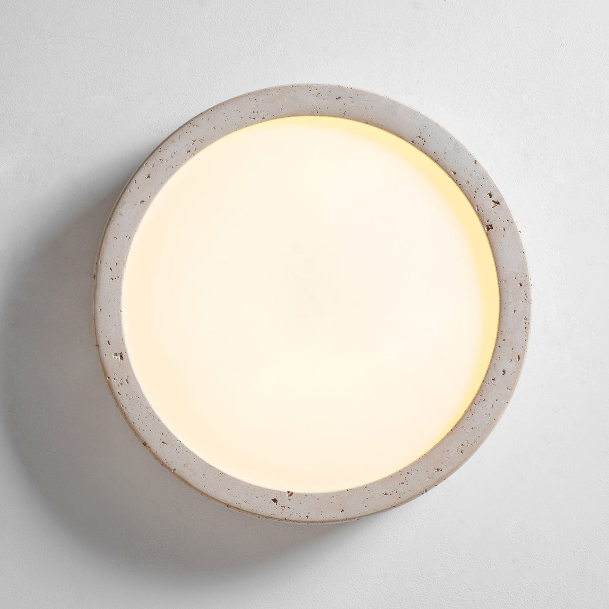 Horizon Travertine Ceiling Light – Modern Minimalist Flush Mount