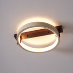Horizon Ring Ceiling Lamp in Natural Travertine | Modern Flush Mount LED Light