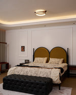 Horizon Ring Ceiling Lamp in Natural Travertine | Modern Flush Mount LED Light