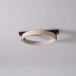 Horizon Ring Ceiling Lamp in Natural Travertine | Modern Flush Mount LED Light