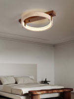 Horizon Ring Ceiling Lamp in Natural Travertine | Modern Flush Mount LED Light