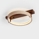 Horizon Ring Ceiling Lamp in Natural Travertine | Modern Flush Mount LED Light