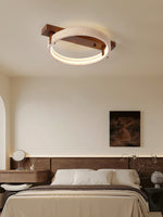 Horizon Ring Ceiling Lamp in Natural Travertine | Modern Flush Mount LED Light
