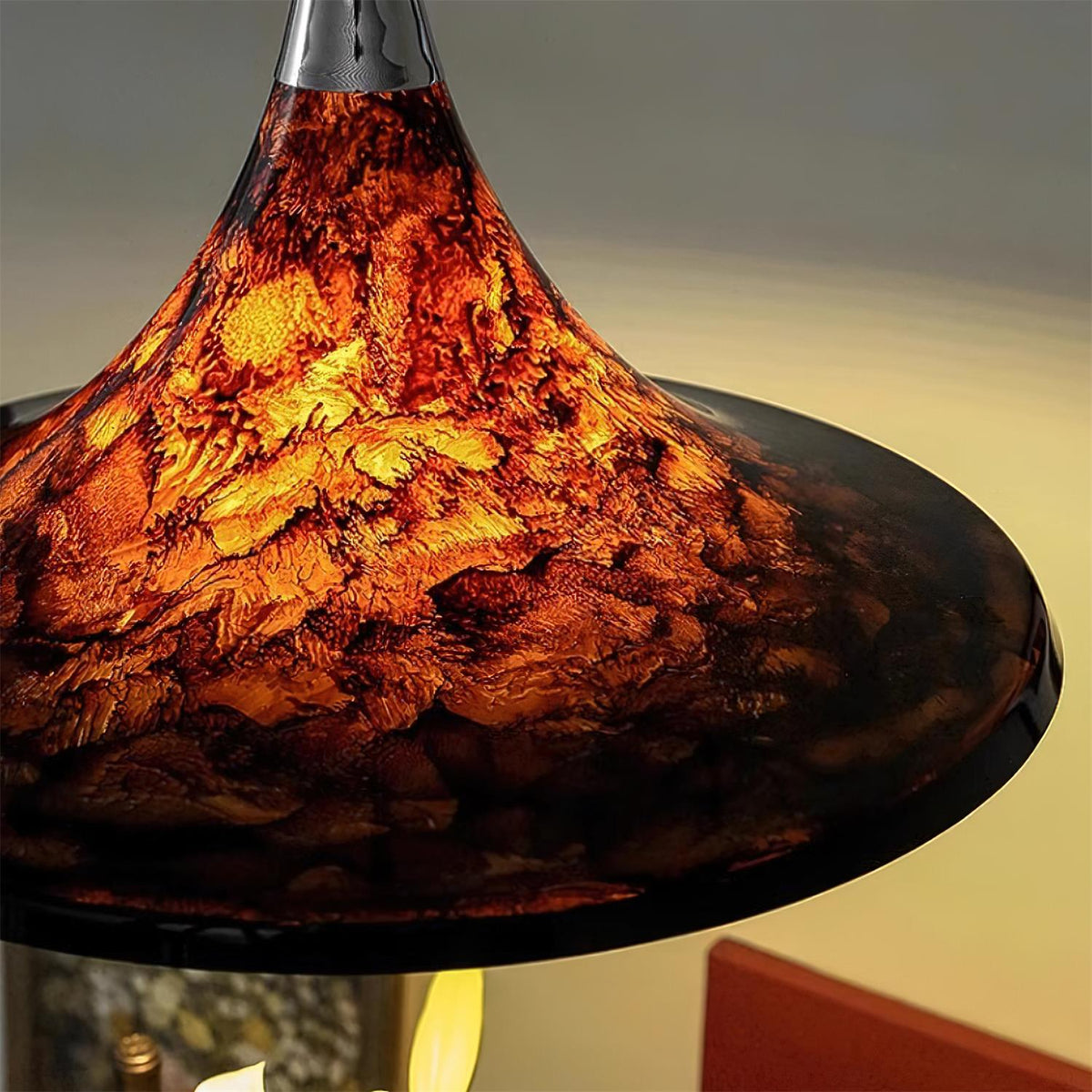 Horn of Light Pendant Lamp | Amber Acrylic Modern Hanging Light