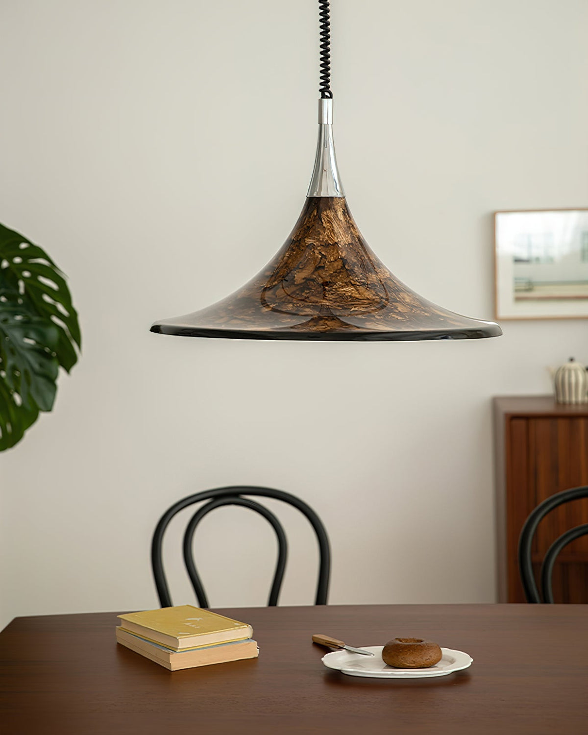 Horn of Light Pendant Lamp | Amber Acrylic Modern Hanging Light