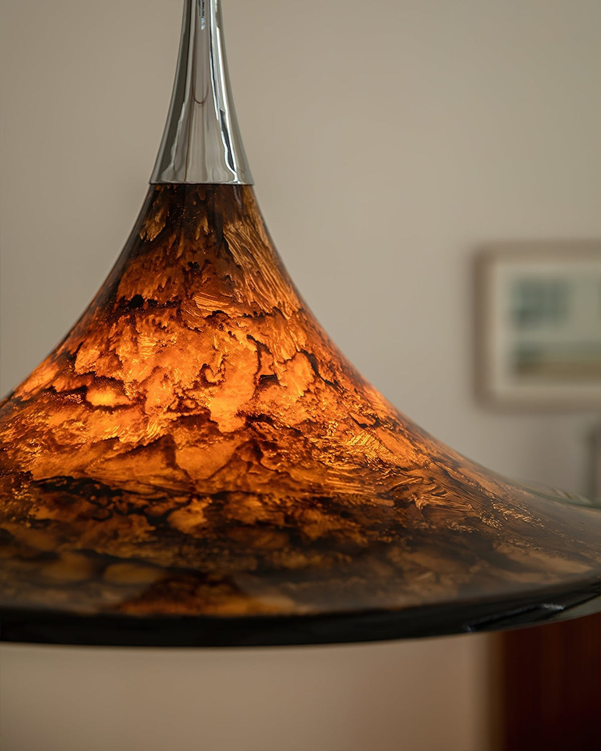 Horn of Light Pendant Lamp | Amber Acrylic Modern Hanging Light