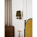 Orlan Twin Fabric Shade Wall Sconce in Walnut and Bronze