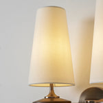 Orlan Twin Fabric Shade Wall Sconce in Walnut and Bronze