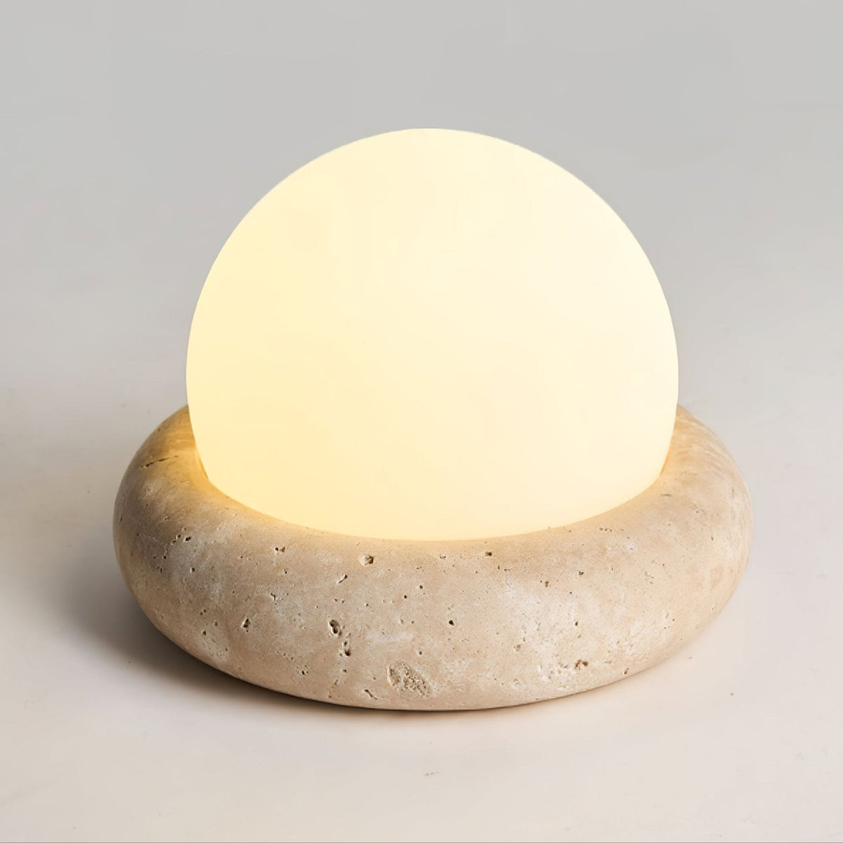 Huae Travertine Table Lamp with Integrated LED