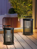 Art Deco Hurricane Ruhlmann Outdoor LED Table Lamp in Black
