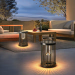 Art Deco Hurricane Ruhlmann Outdoor LED Table Lamp in Black