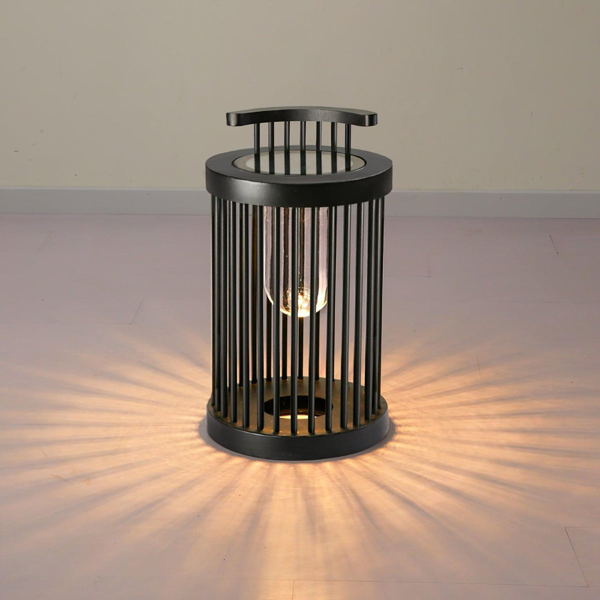 Art Deco Hurricane Ruhlmann Outdoor LED Table Lamp in Black
