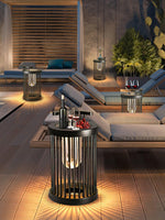 Art Deco Hurricane Ruhlmann Outdoor LED Table Lamp in Black