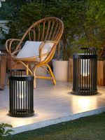Art Deco Hurricane Ruhlmann Outdoor LED Table Lamp in Black