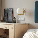 Blown Glass Opal Glass Wall Lamp
