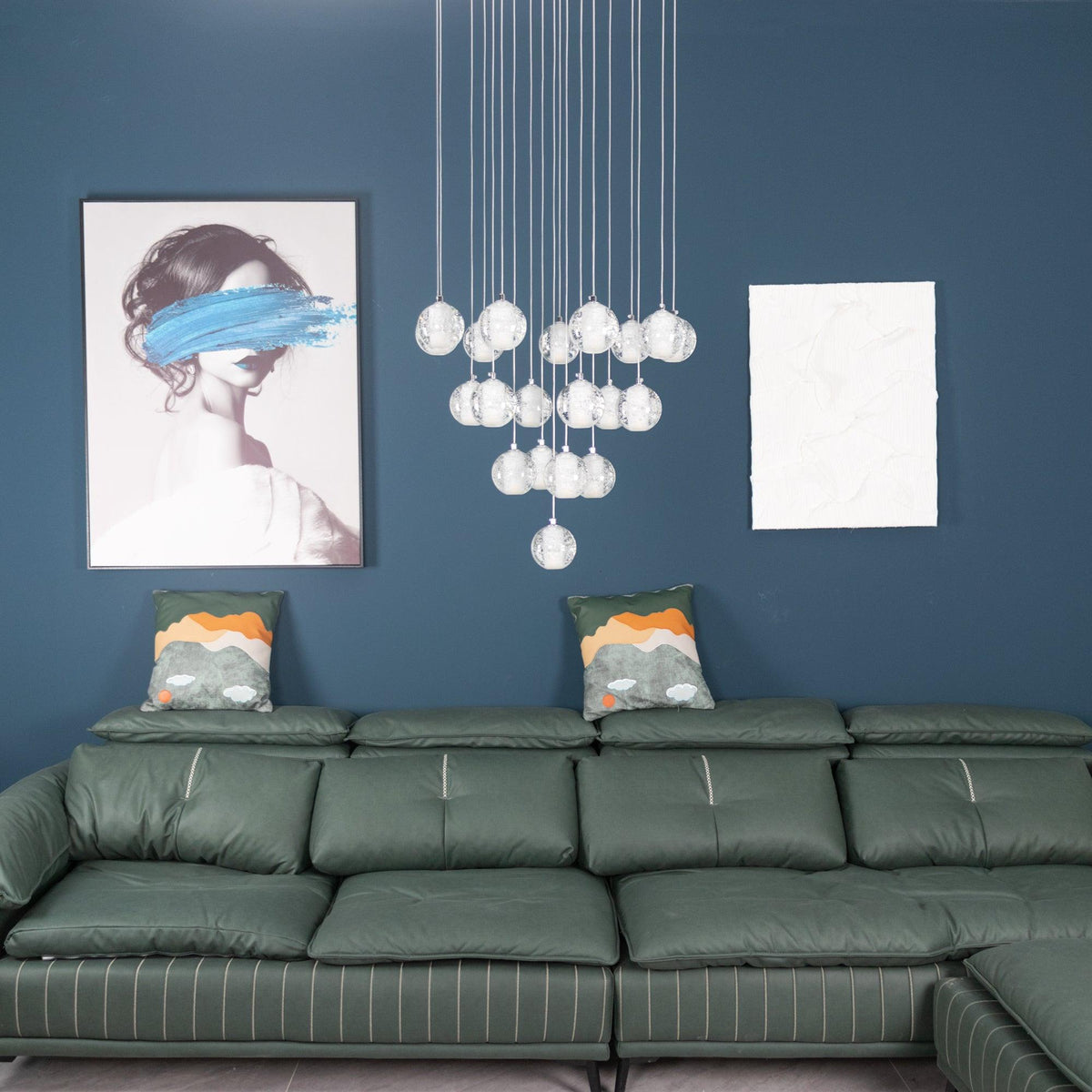 Crystal Ball Pendant Light – Chrome & Clear Glass Chandelier