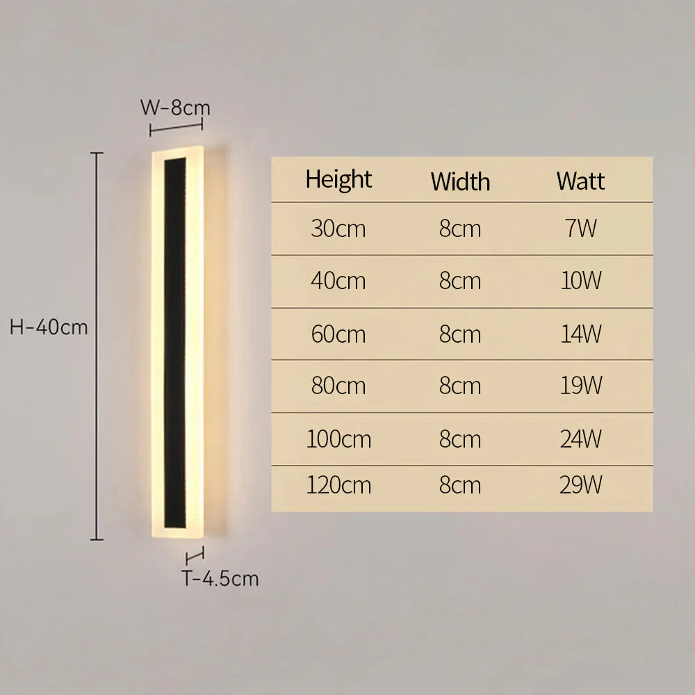Modern Minimalism Acrylic Outdoor Led Wall Lights