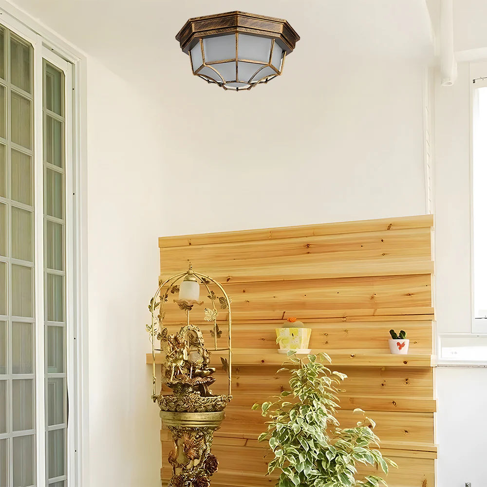 Ceiling Light In The Corridor Leading To The Entrance Of The Outdoor Balcony And The Passageway Inside The Door