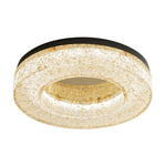 Ice Crack Circle Flush Mount Ceiling Light in Brass and Resin