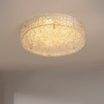 Illuminese Modern Flush Mount Ceiling Light with Acrylic Shade, Nickel Finish