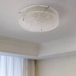 Illuminese Modern Flush Mount Ceiling Light with Acrylic Shade, Nickel Finish