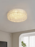 Illuminese Modern Flush Mount Ceiling Light with Acrylic Shade, Nickel Finish
