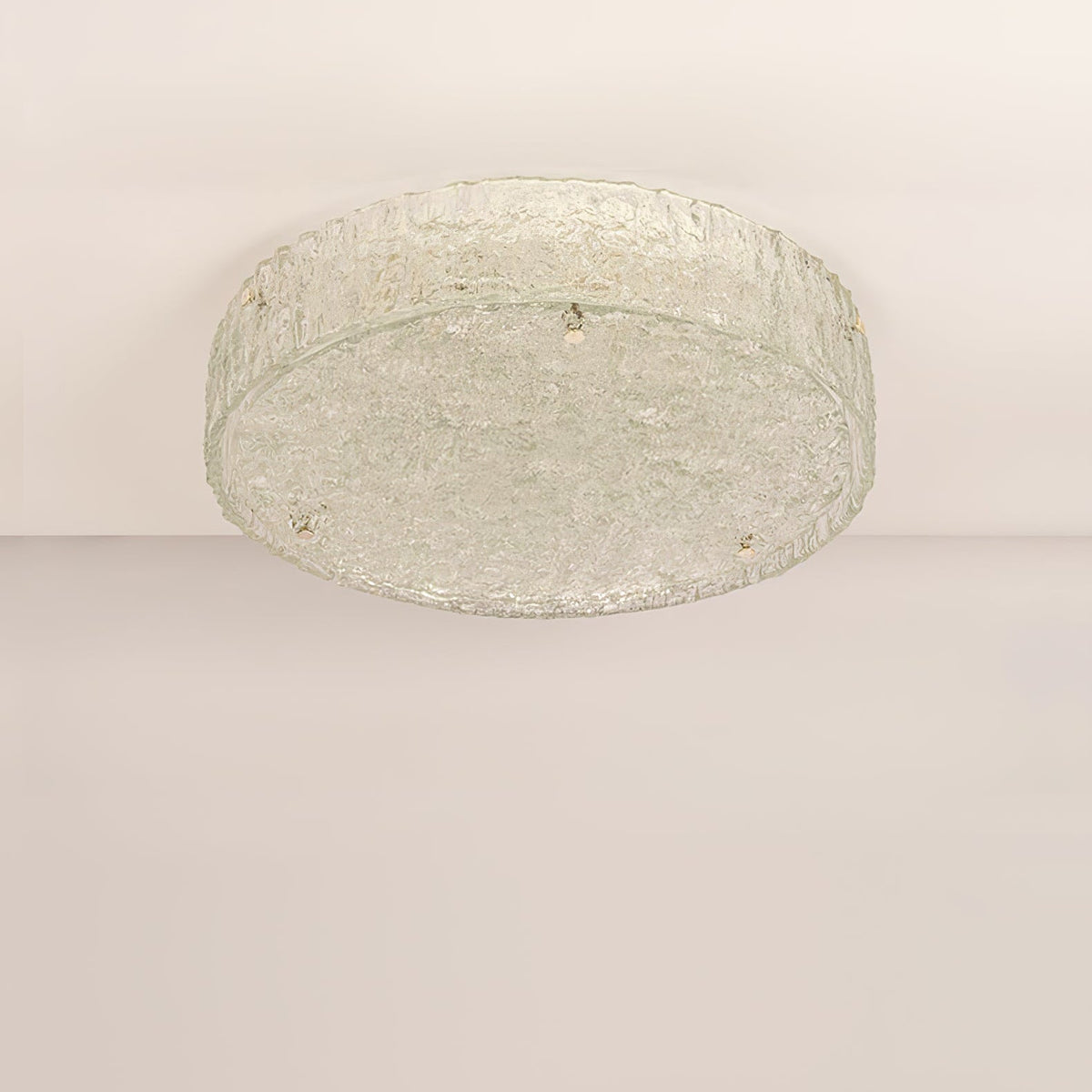 Illuminese Modern Flush Mount Ceiling Light with Acrylic Shade, Nickel Finish
