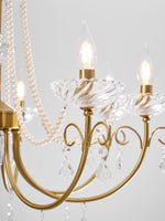 Imperial Pearl Crystal Chandelier – Gold Finish, E14, 6 & 8 Light Options